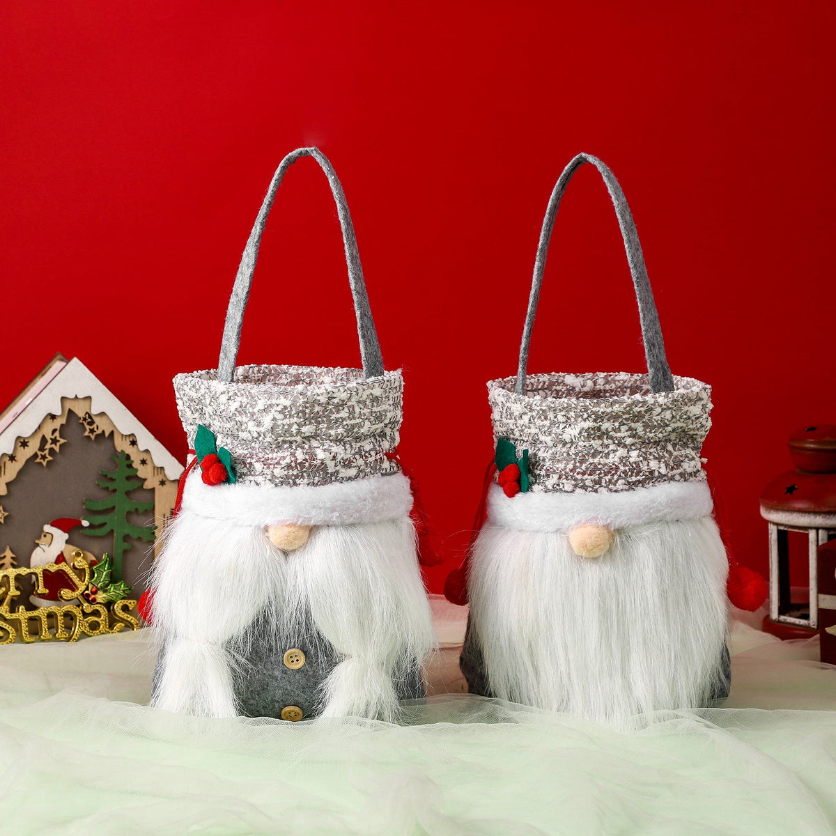 Christmas Santa Gift Bag & Holiday Tree Decoration