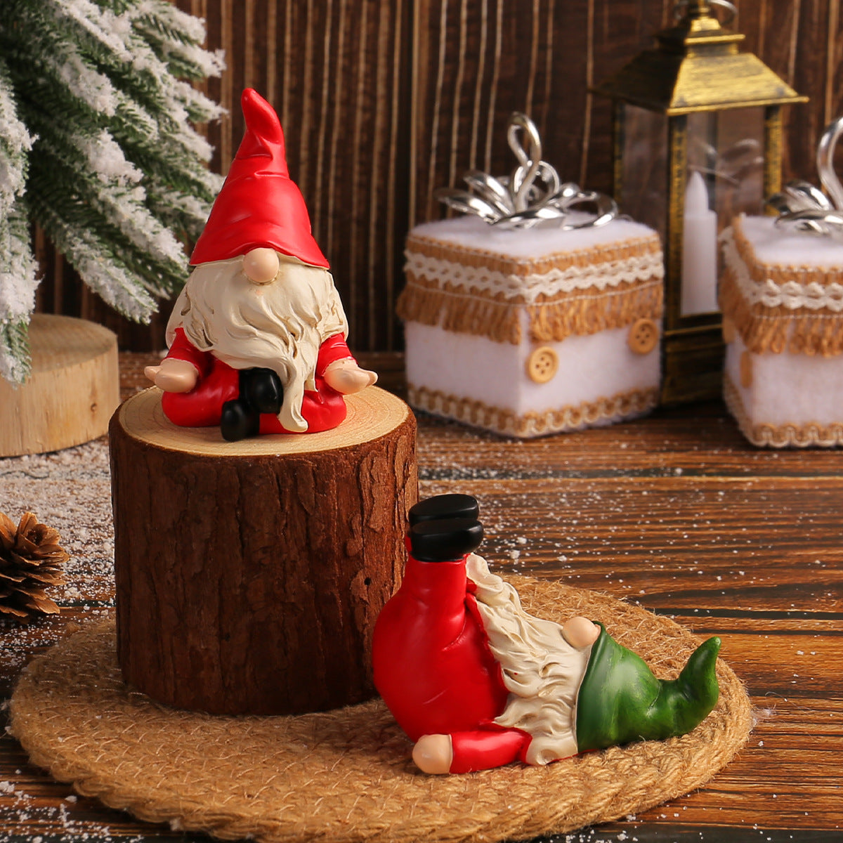 Christmas Gnome Figurines for Whimsical Home Decor