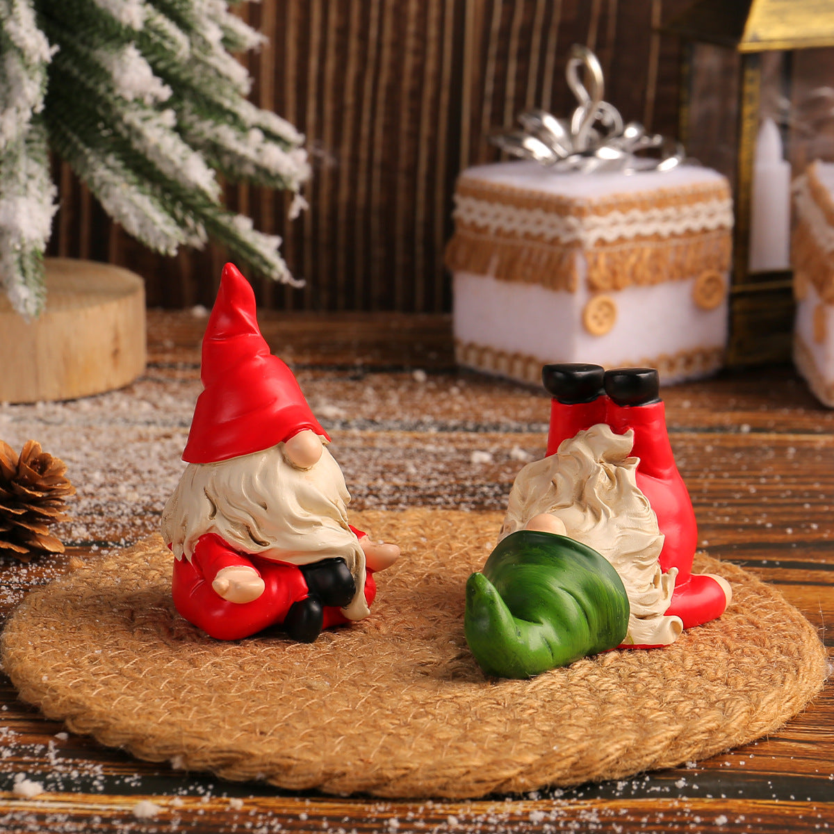 Christmas Gnome Figurines for Whimsical Home Decor