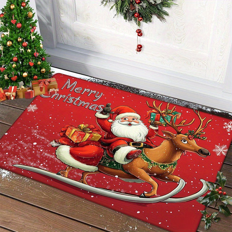 Christmas Faux Wool Rug for Absorbent Festive Floors