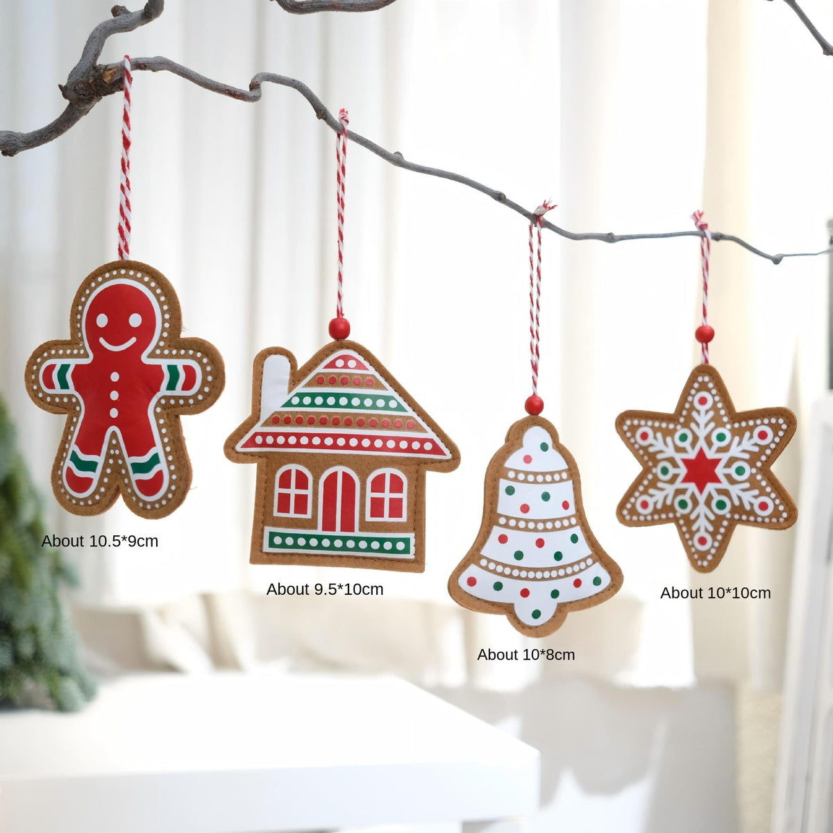 Christmas Felt Ornaments for a Cozy Gingerbread Tree