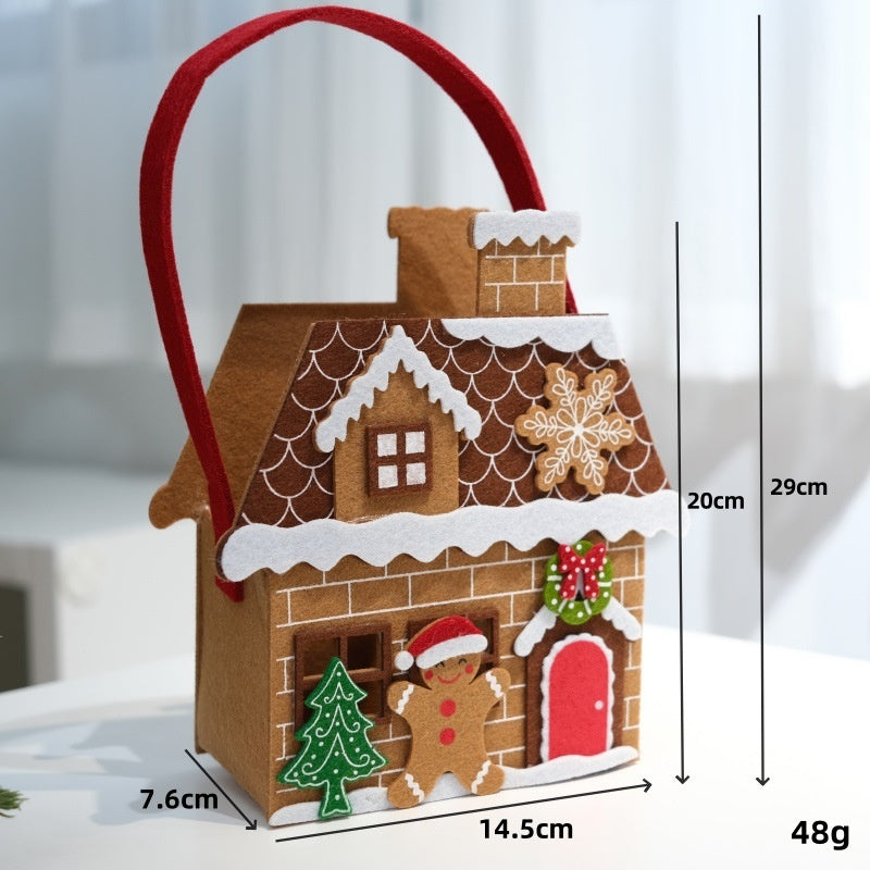 Christmas Felt Gift Bag for Gingerbread House Gifting