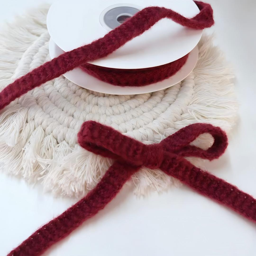 Knitted Yarn Ribbon for Cozy Christmas Gift Wrapping