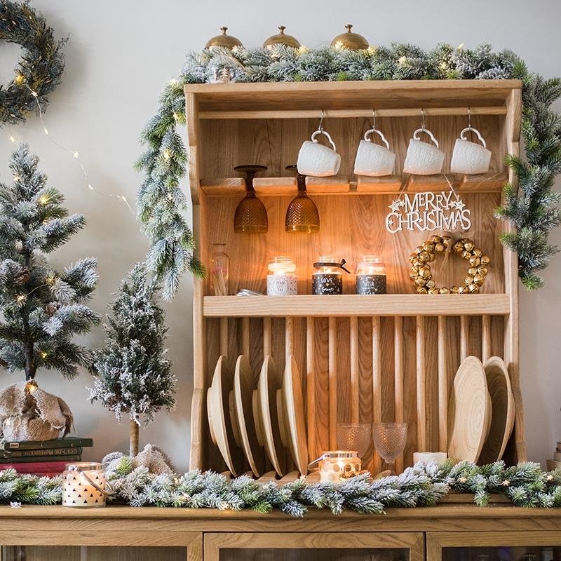 Frosted Cedar Garland 180cm Christmas Table Decoration