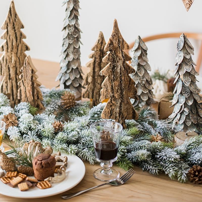 Frosted Cedar Garland 180cm Christmas Table Decoration