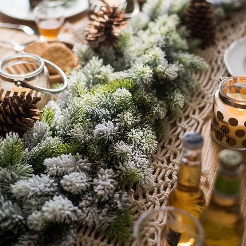 Frosted Cedar Garland 180cm Christmas Table Decoration