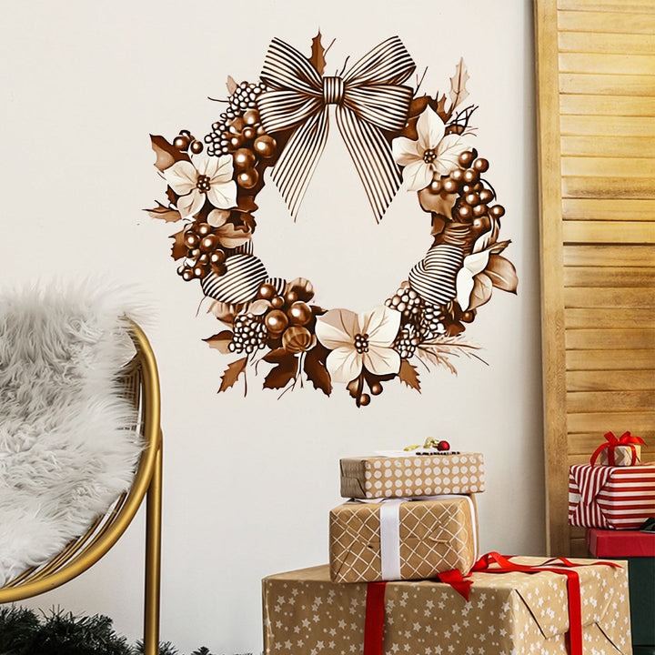 Christmas Wreath Wall Sticker for Elegant Holiday Decor