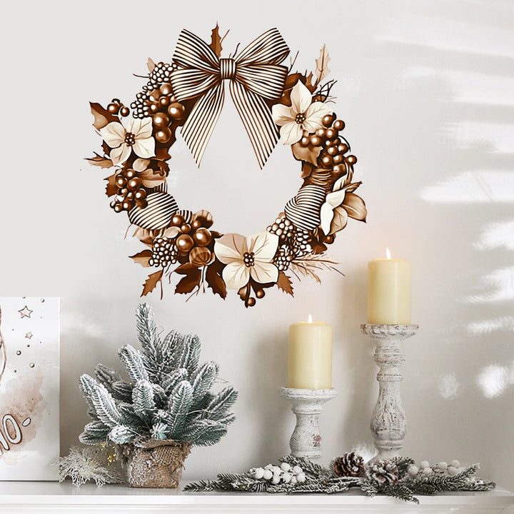 Christmas Wreath Wall Sticker for Elegant Holiday Decor