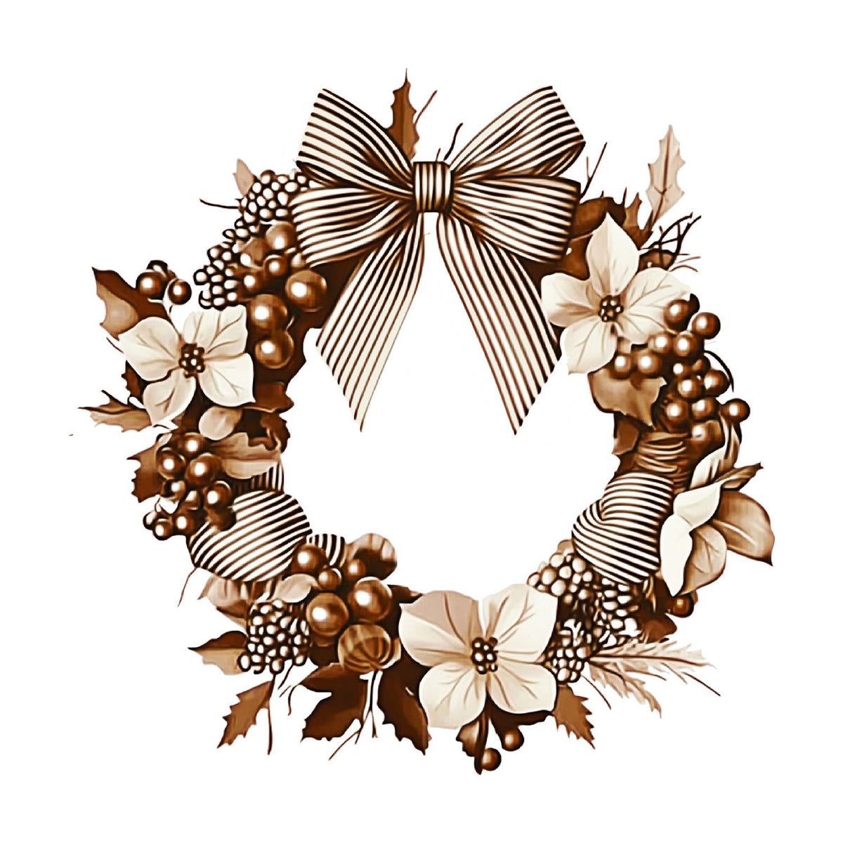 Christmas Wreath Wall Sticker for Elegant Holiday Decor