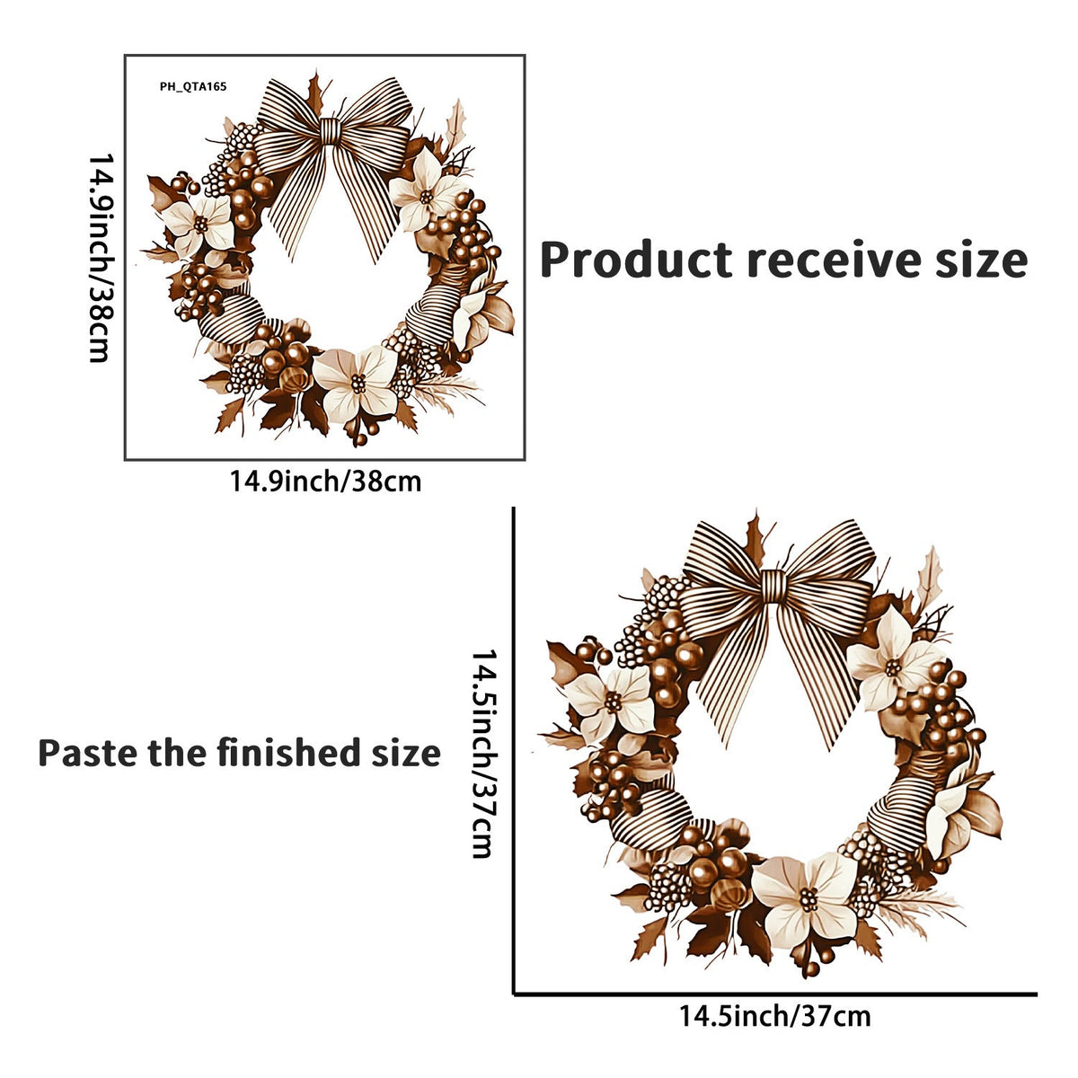 Christmas Wreath Wall Sticker for Elegant Holiday Decor