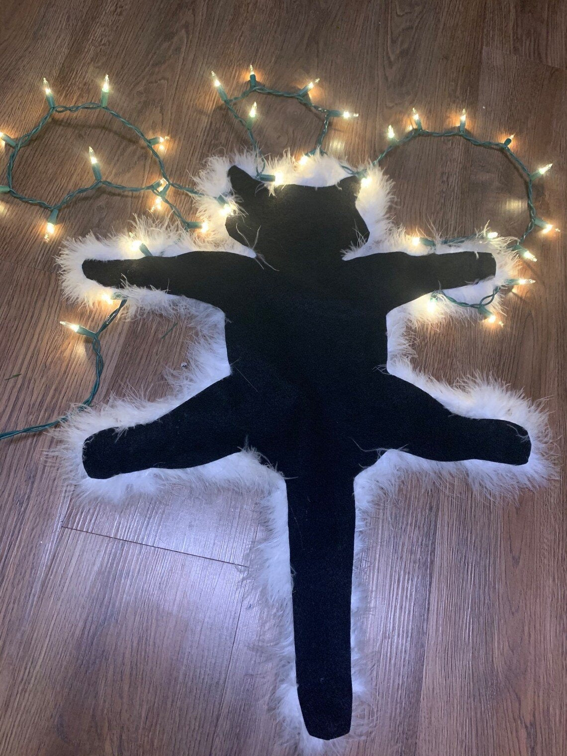 Christmas Flattened Cat Light Decoration for Floors