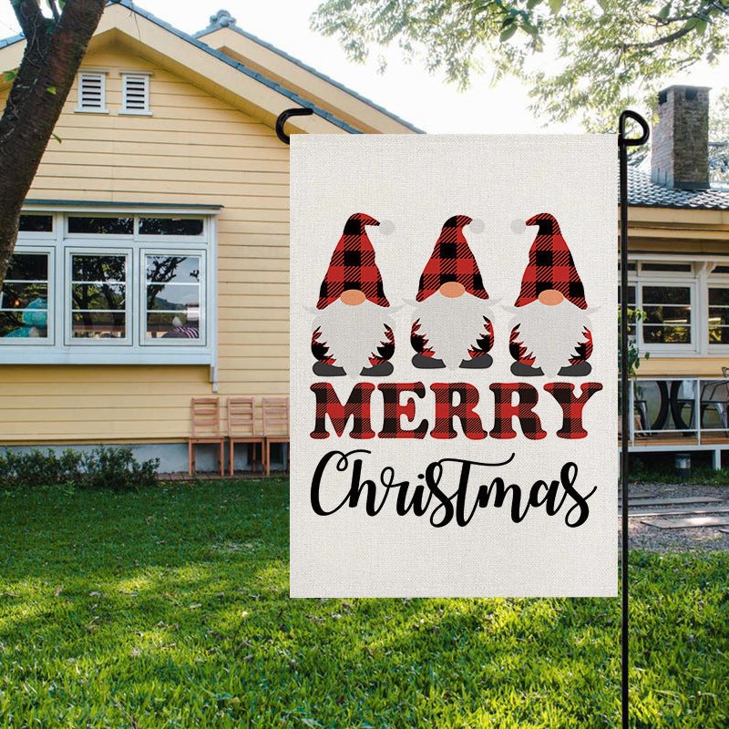 Christmas Garden Flag: Festive Linen-Look Yard Decor