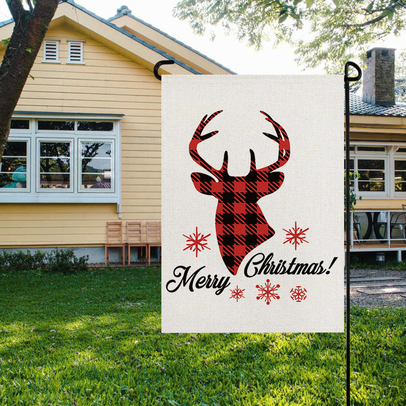 Christmas Garden Flag: Festive Linen-Look Yard Decor