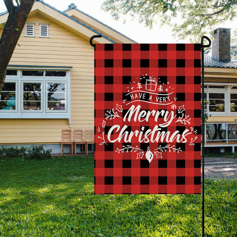 Christmas Garden Flag: Festive Linen-Look Yard Decor