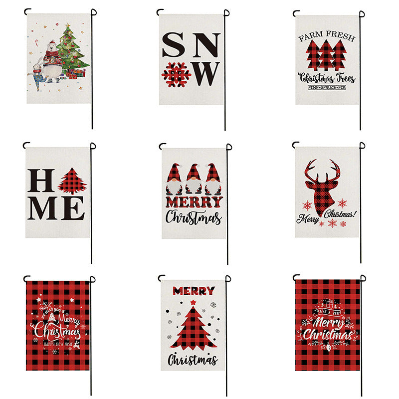 Christmas Garden Flag: Festive Linen-Look Yard Decor