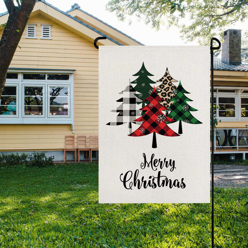 Christmas Garden Flag: Festive Linen-Look Yard Decor