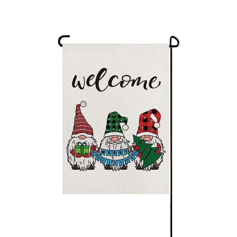 Christmas Garden Flag: Festive Linen-Look Yard Decor