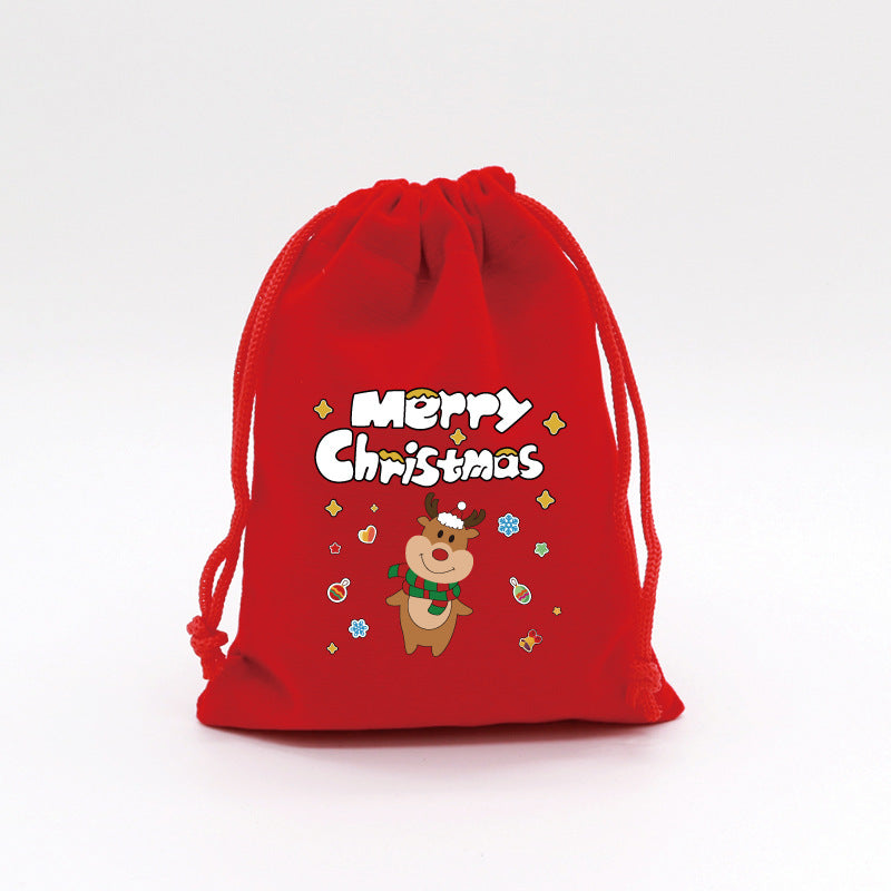 Christmas Gift Bags Reusable Velvet Drawstring Pouches