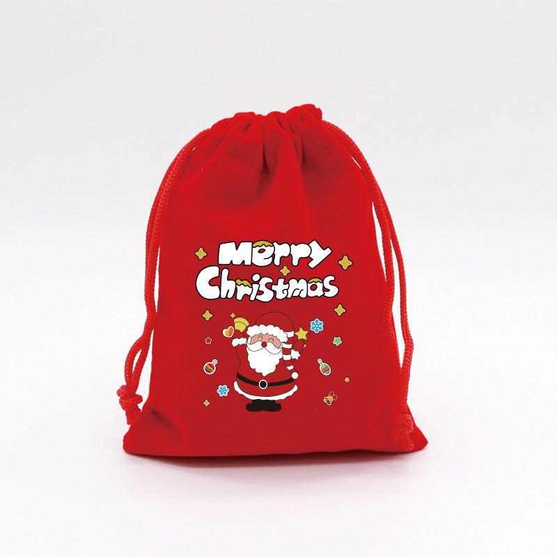 Christmas Gift Bags Reusable Velvet Drawstring Pouches
