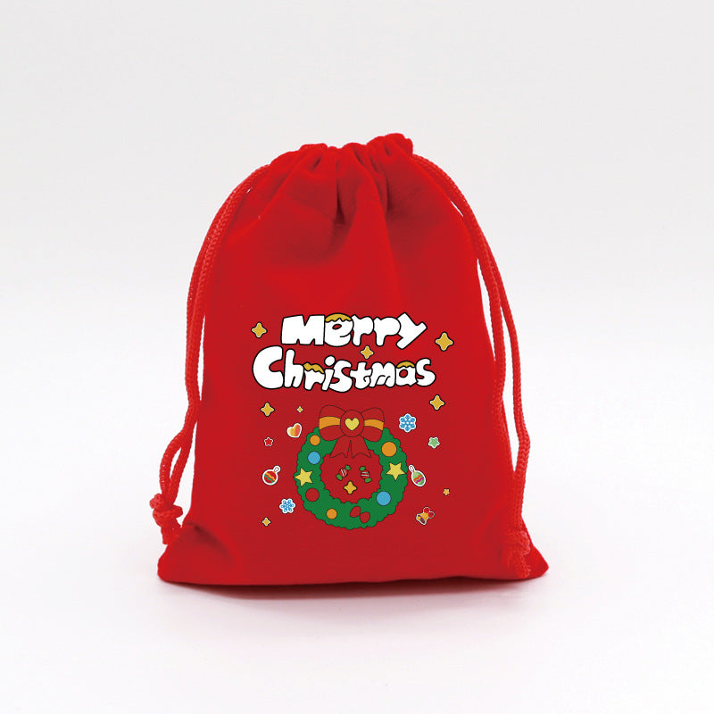 Christmas Gift Bags Reusable Velvet Drawstring Pouches