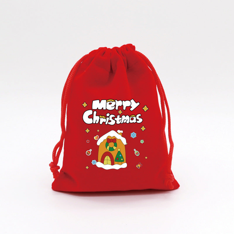 Christmas Gift Bags Reusable Velvet Drawstring Pouches