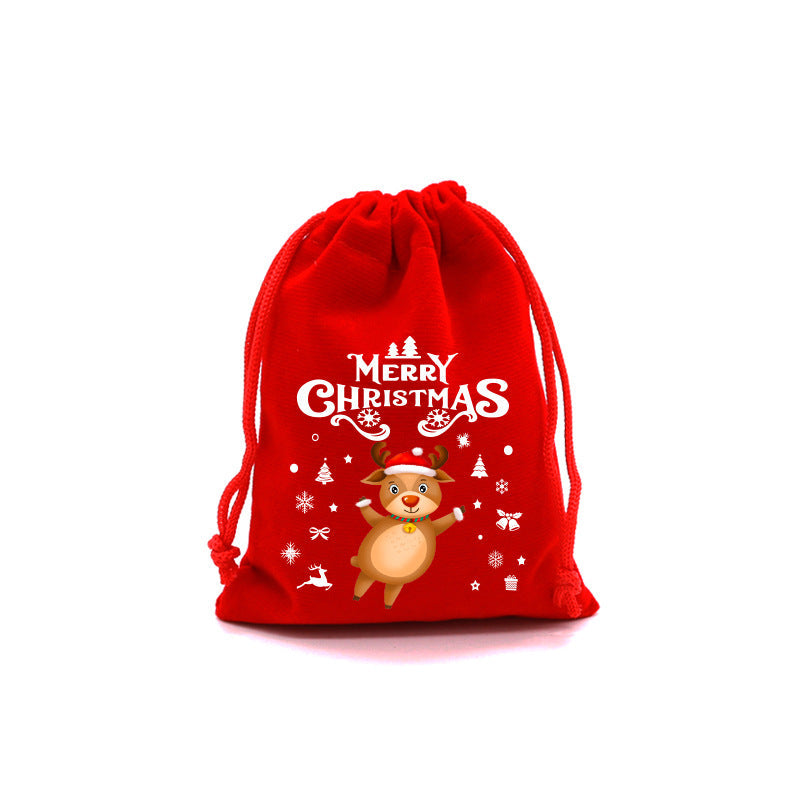 Christmas Gift Bags Reusable Velvet Drawstring Pouches