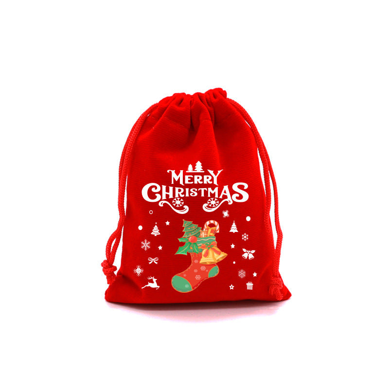 Christmas Gift Bags Reusable Velvet Drawstring Pouches