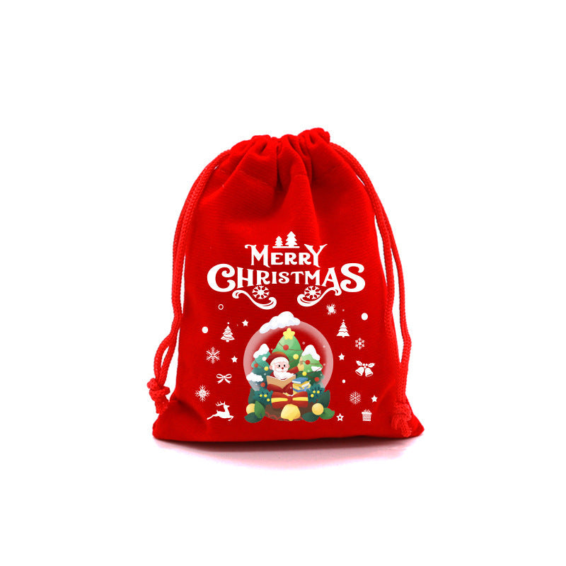Christmas Gift Bags Reusable Velvet Drawstring Pouches