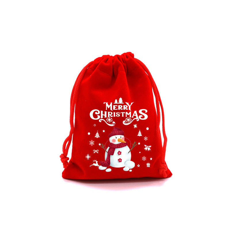 Christmas Gift Bags Reusable Velvet Drawstring Pouches