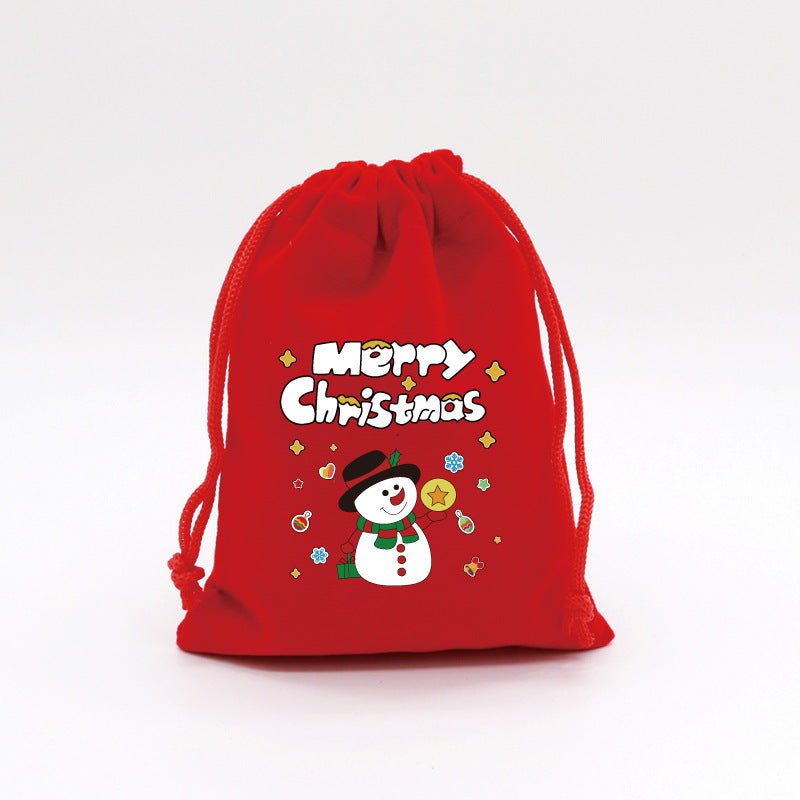 Christmas Gift Bags Reusable Velvet Drawstring Pouches