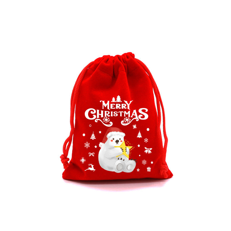 Christmas Gift Bags Reusable Velvet Drawstring Pouches