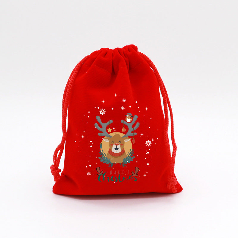 Christmas Gift Bags Reusable Velvet Drawstring Pouches