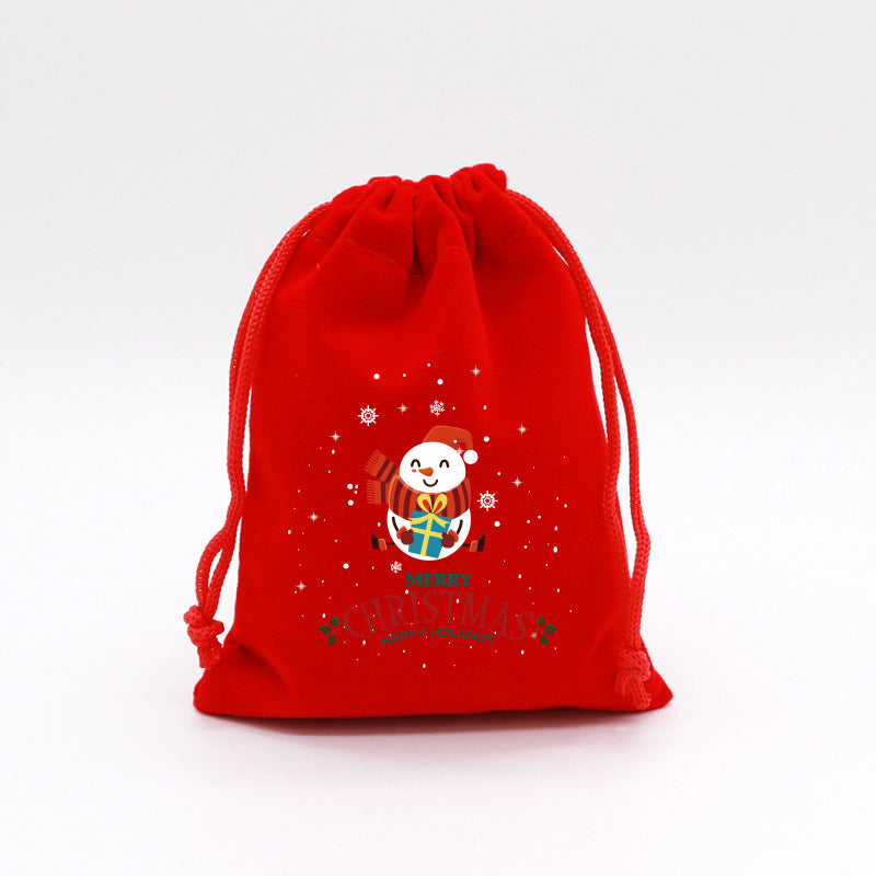 Christmas Gift Bags Reusable Velvet Drawstring Pouches
