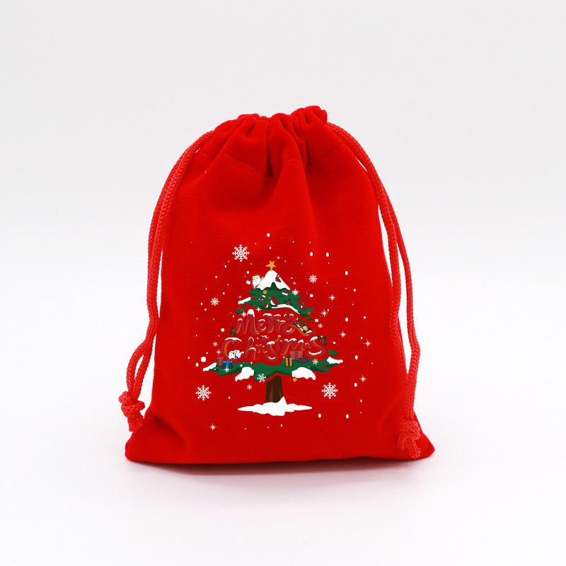 Christmas Gift Bags Reusable Velvet Drawstring Pouches