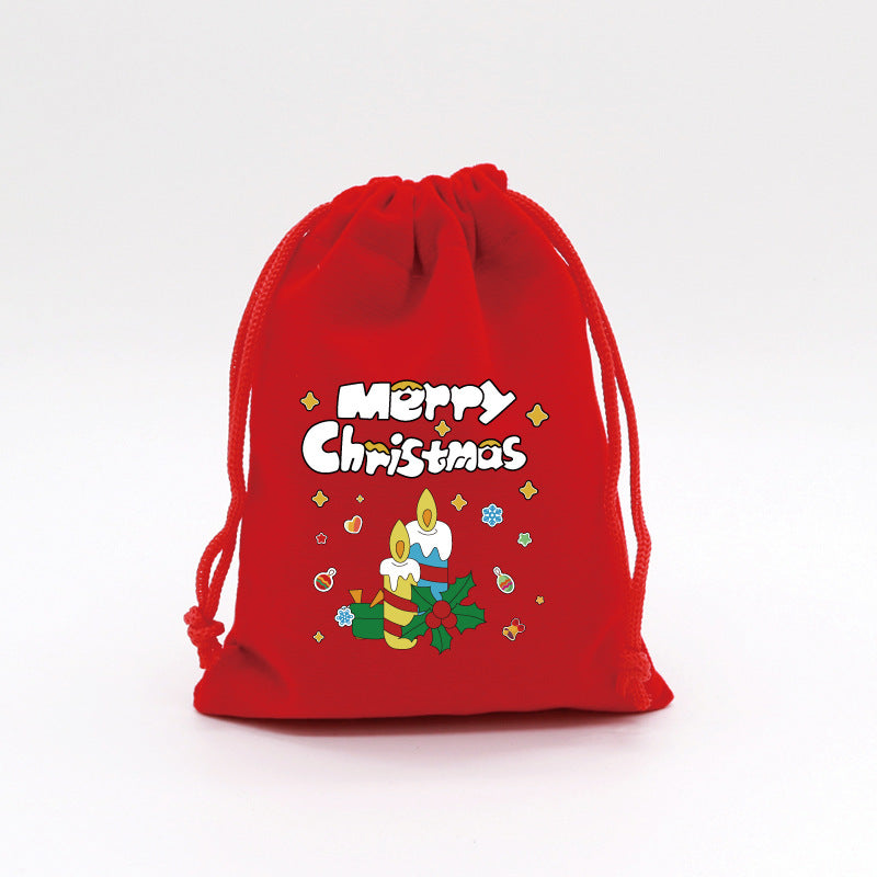 Christmas Gift Bags Reusable Velvet Drawstring Pouches