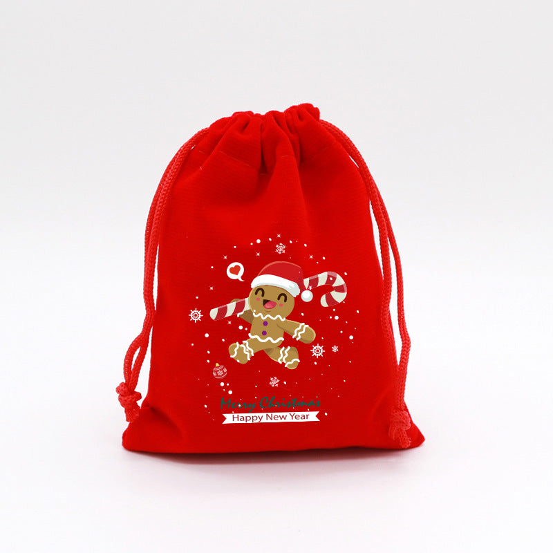 Christmas Gift Bags Reusable Velvet Drawstring Pouches