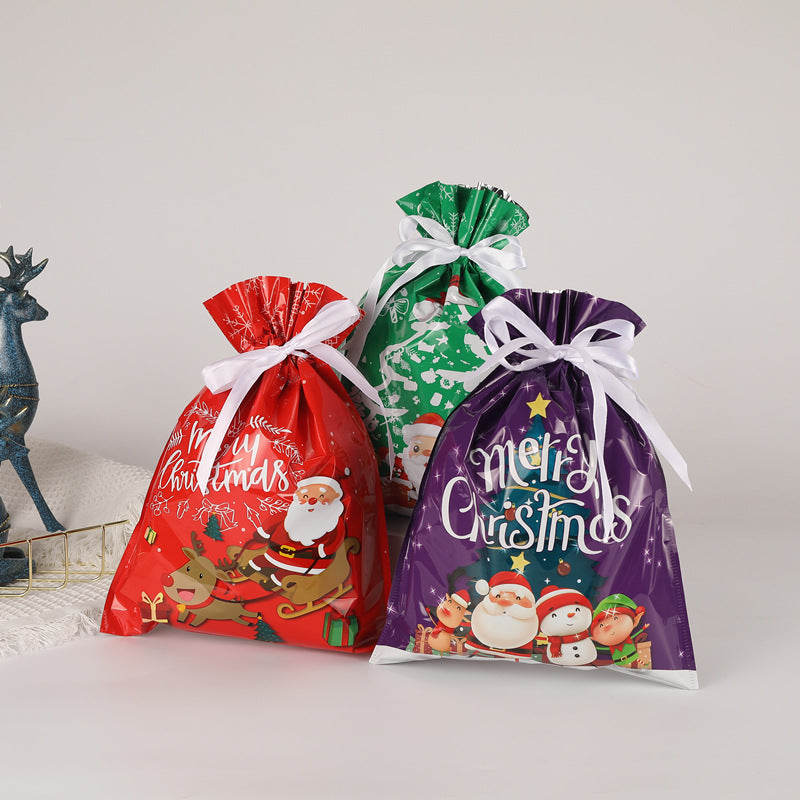Christmas Drawstring Gift Bags for Easy Holiday Wrapping