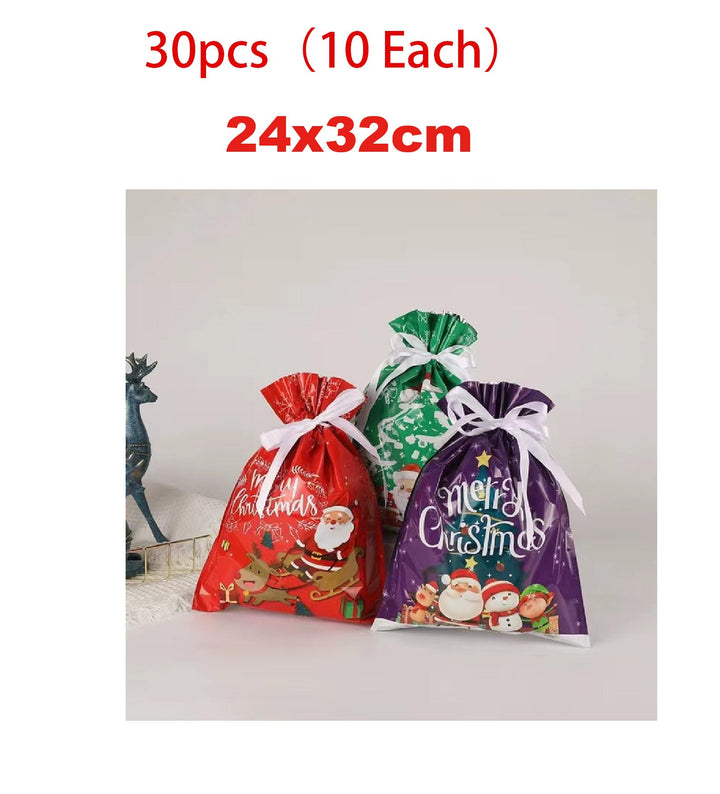 Christmas Drawstring Gift Bags for Easy Holiday Wrapping