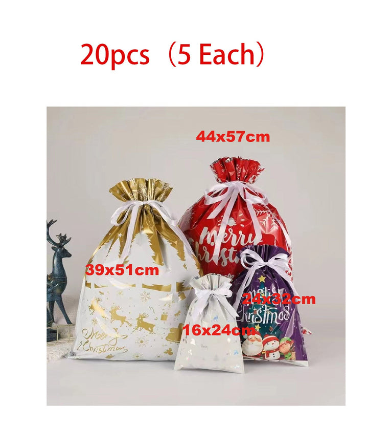 Christmas Drawstring Gift Bags for Easy Holiday Wrapping