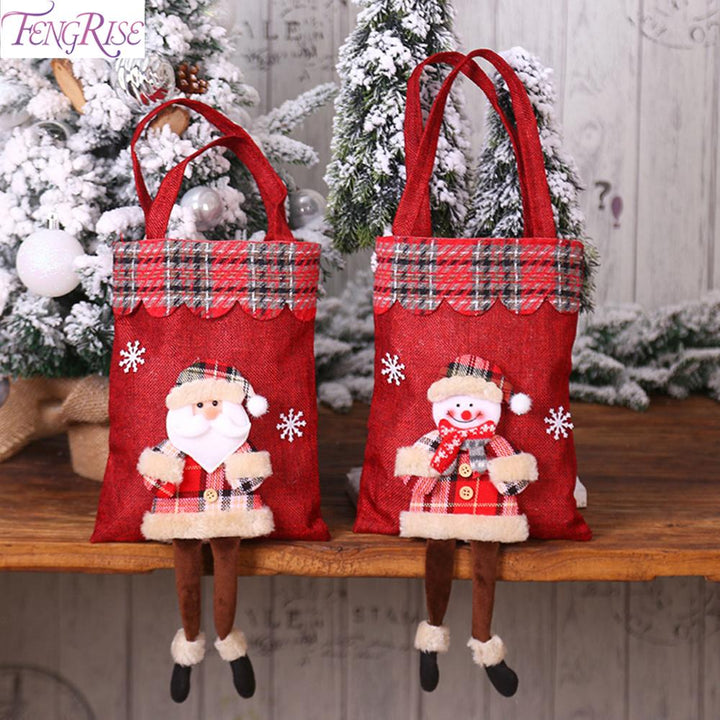 Christmas Gift Bag With Plush Holiday Character Decor