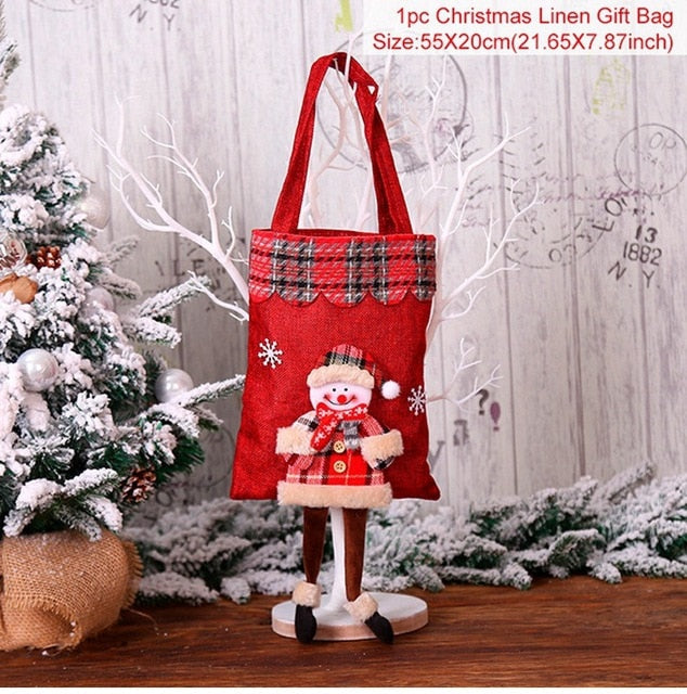 Christmas Gift Bag With Plush Holiday Character Decor