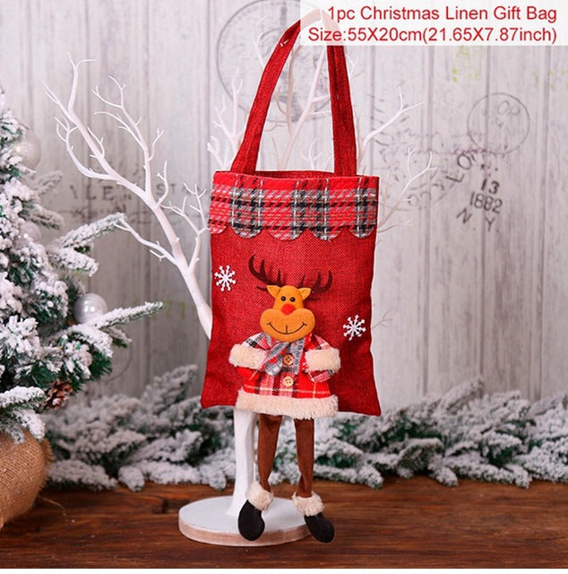 Christmas Gift Bag With Plush Holiday Character Decor