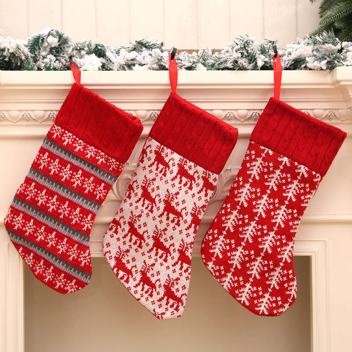 Knit Christmas Stockings Set - Cozy Cable-Knit Mantel Decor