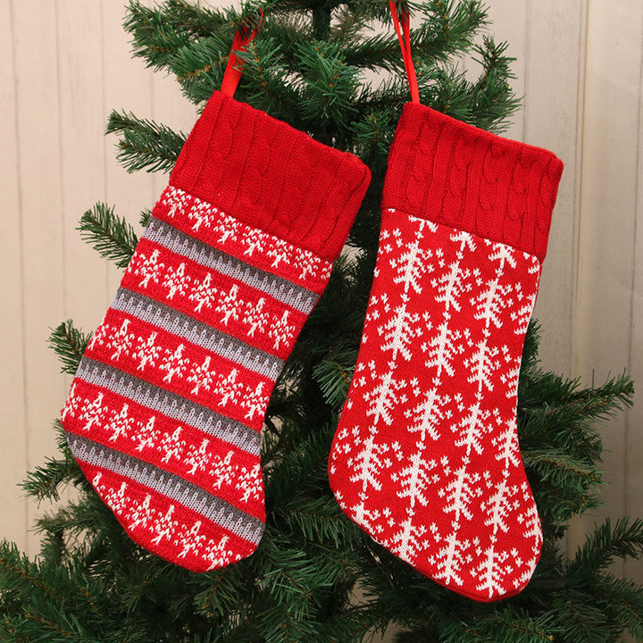 Knit Christmas Stockings Set - Cozy Cable-Knit Mantel Decor