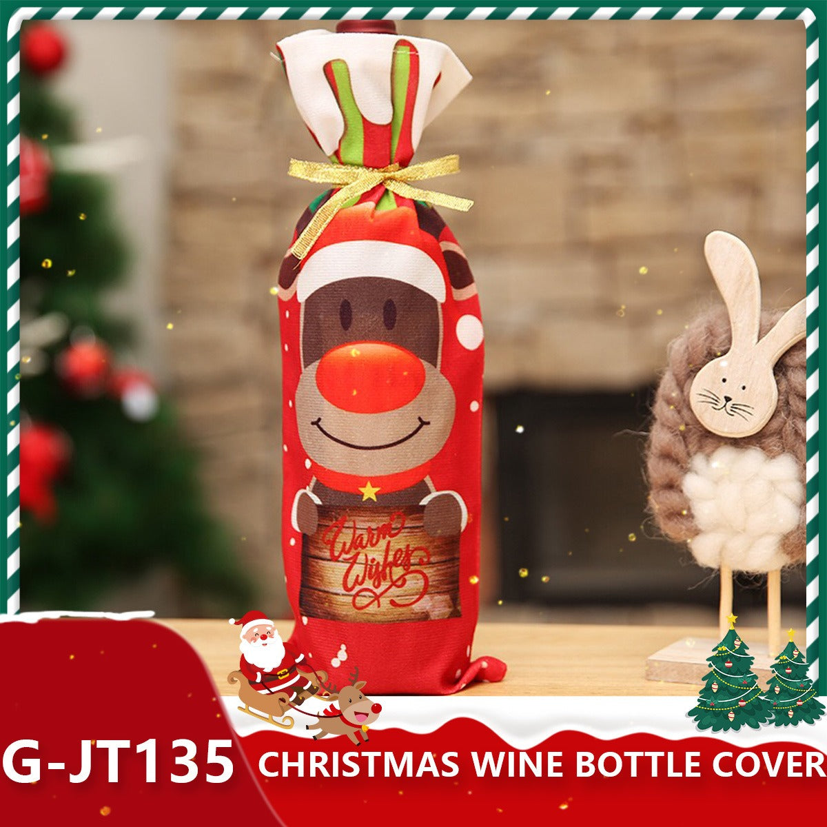 Christmas Wine Bottle Covers for Holiday Gift Giving