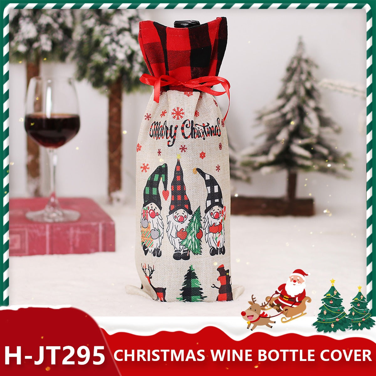 Christmas Wine Bottle Covers for Holiday Gift Giving