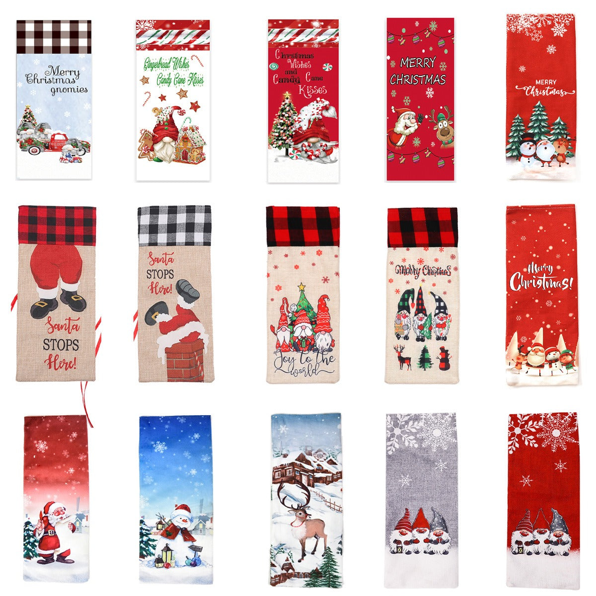Christmas Wine Bottle Covers for Holiday Gift Giving
