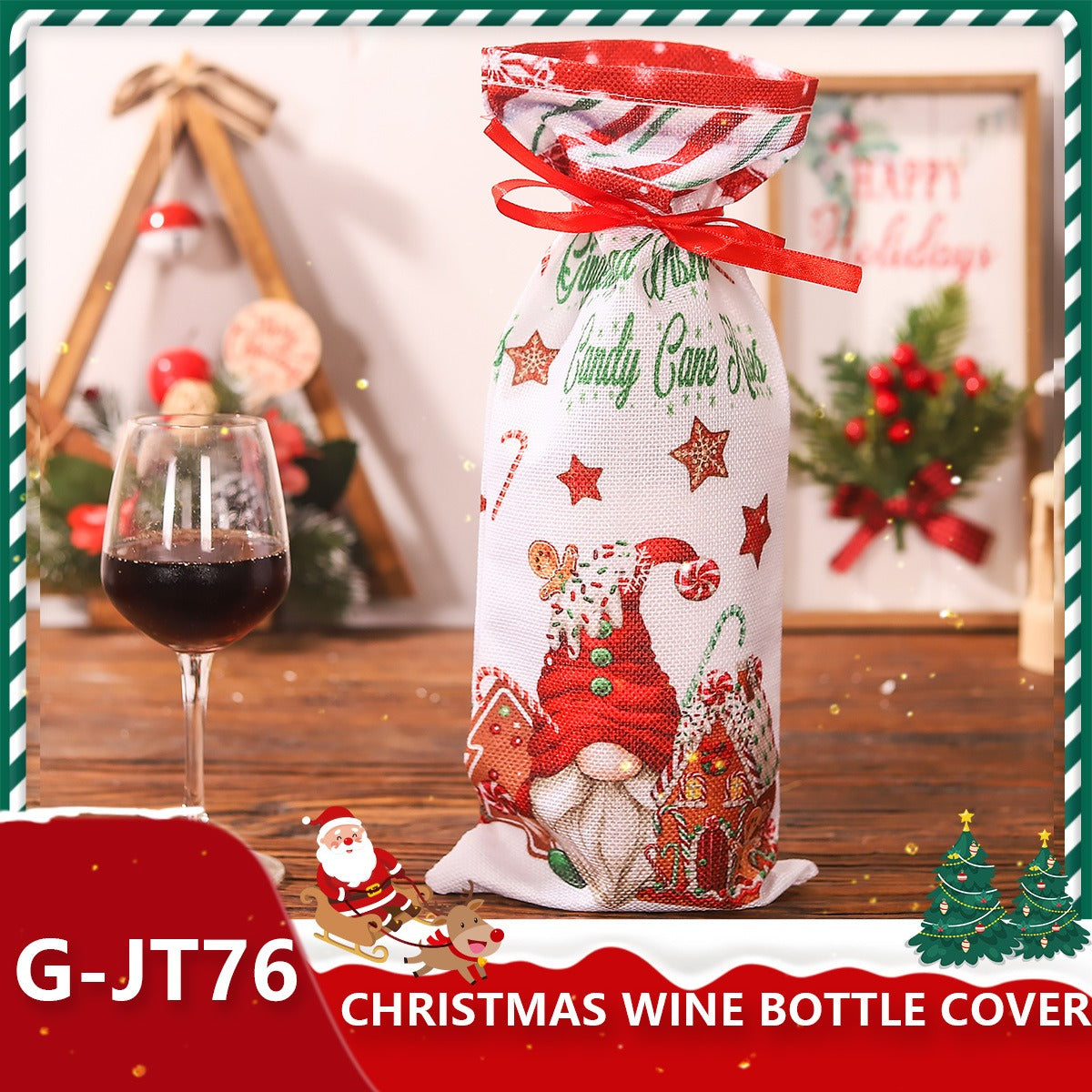 Christmas Wine Bottle Covers for Holiday Gift Giving