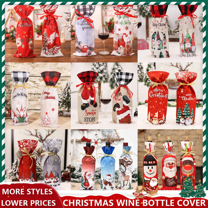 Christmas Wine Bottle Covers for Holiday Gift Giving