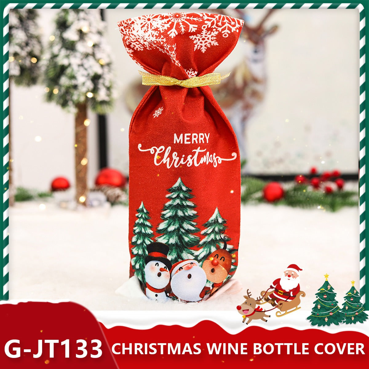 Christmas Wine Bottle Covers for Holiday Gift Giving